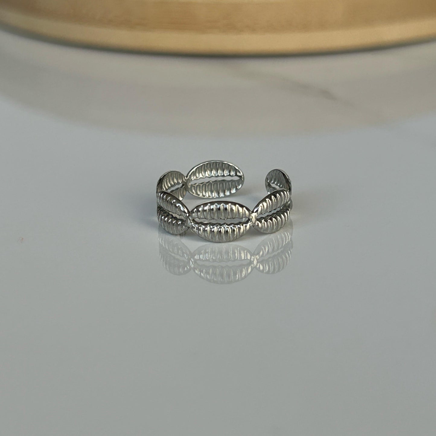 Cowry Shell Silver Ring