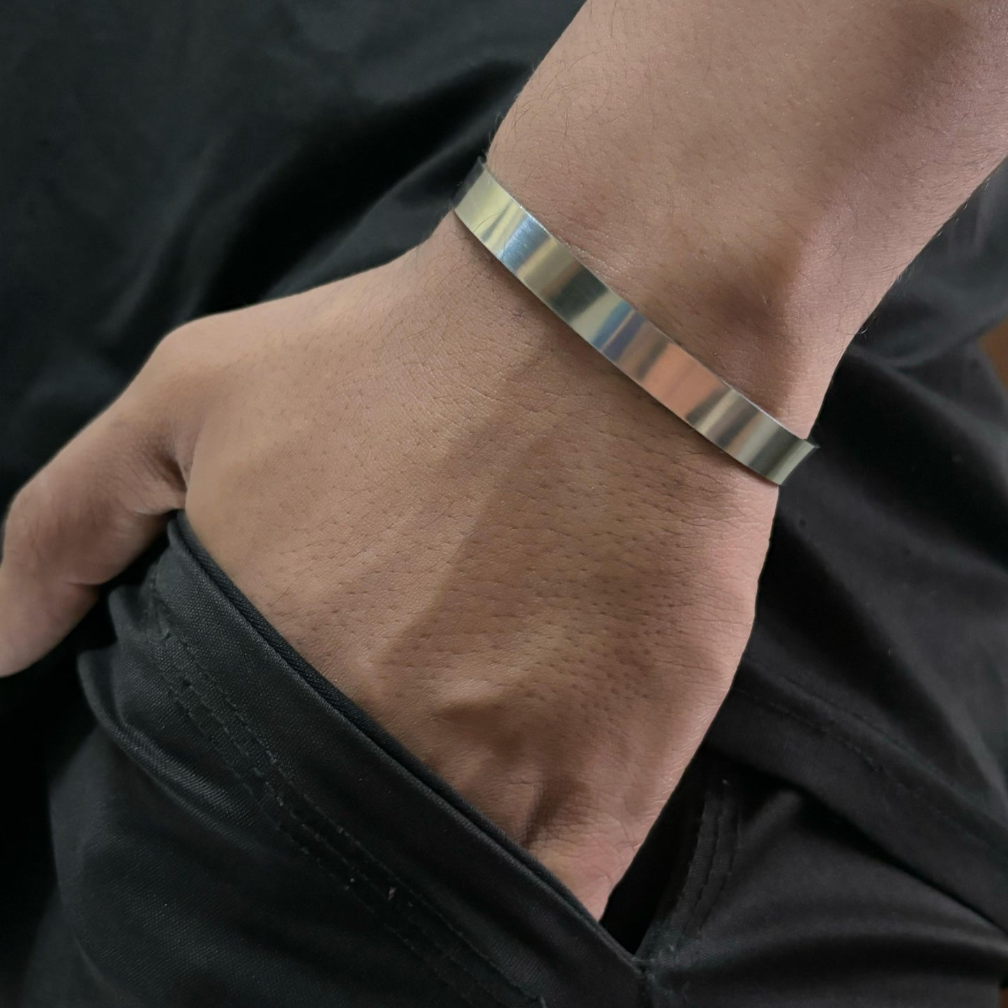 Plain Men's Silver Bracelet