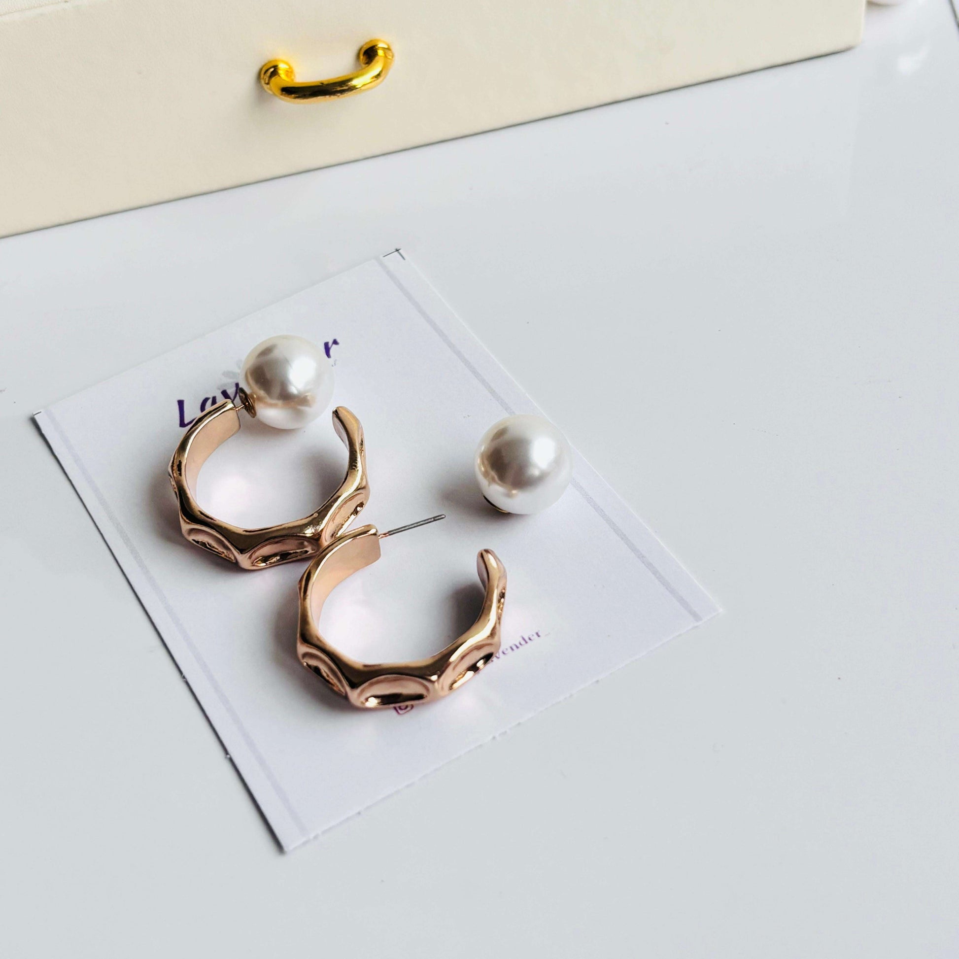 2 in 1 Round Pearl Hoops