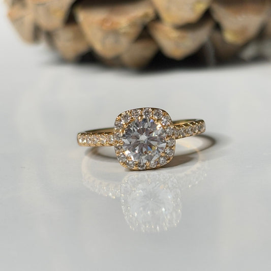 Rhodium Sapphire Rosegold Ring