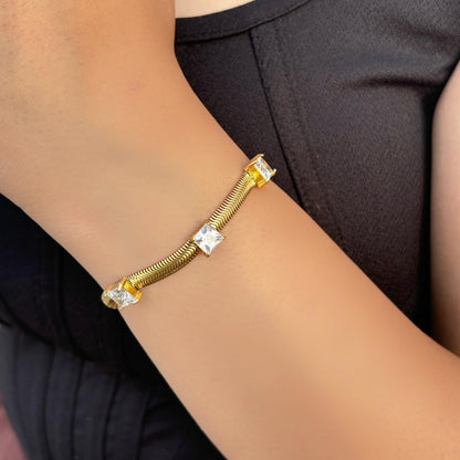 Three Baguette Luxe Bracelet