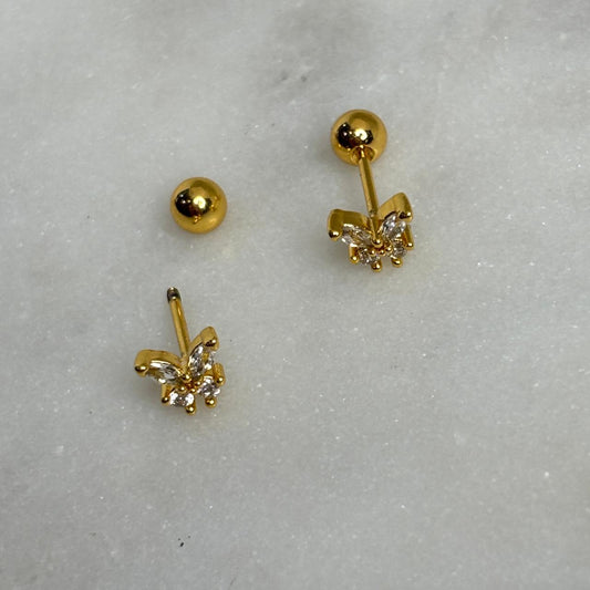 Scarlet Flatback  Earrings