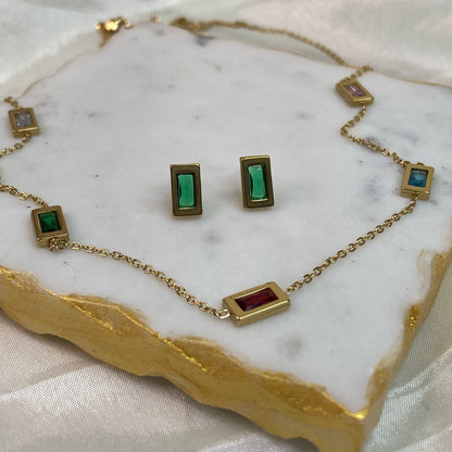 Savana Multicolour Jewelry Set (Necklace+Earrings)