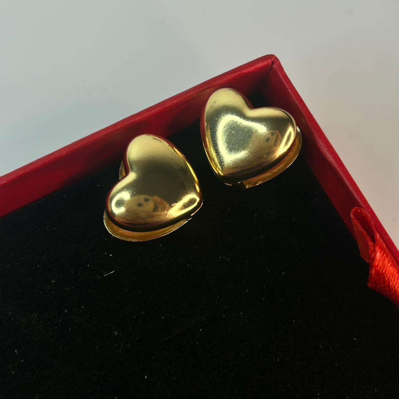 Bubble Heart Clip Earrings